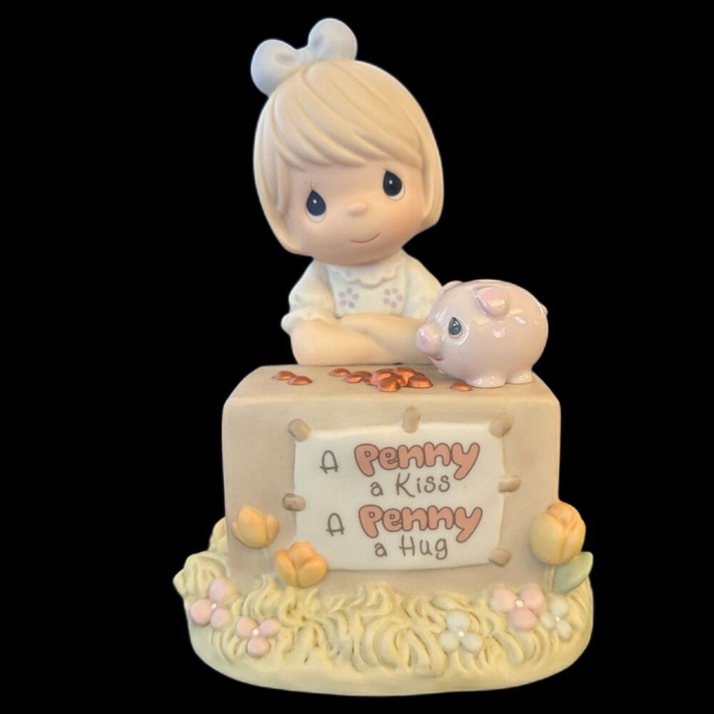 Precious Moments A Penny A Kiss A Penny A Hug 101234 2001 w/ Box